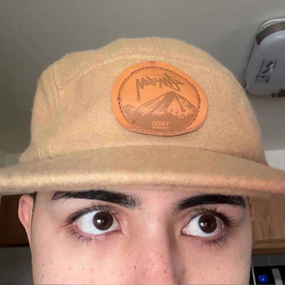 Stussy Tan Cap with Mountain Patch